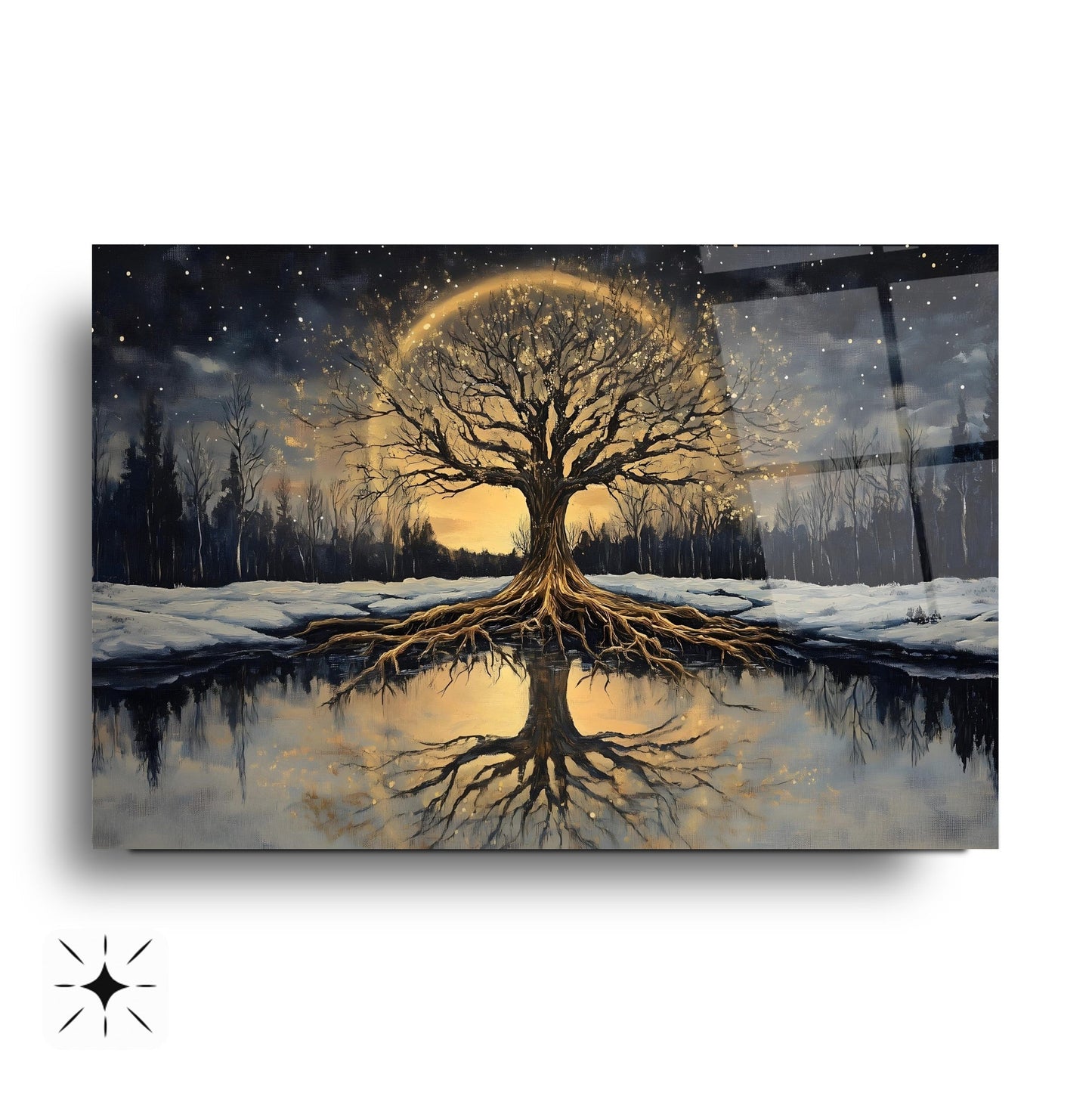 Hayat Ağacı Manzarası Cam Tablo