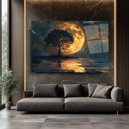 Gün Batımı Manzarası Cam Tablo