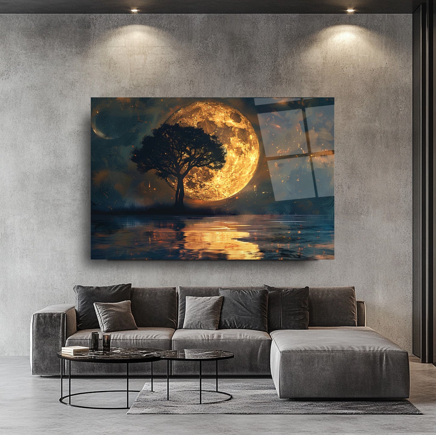 Gün Batımı Manzarası Cam Tablo