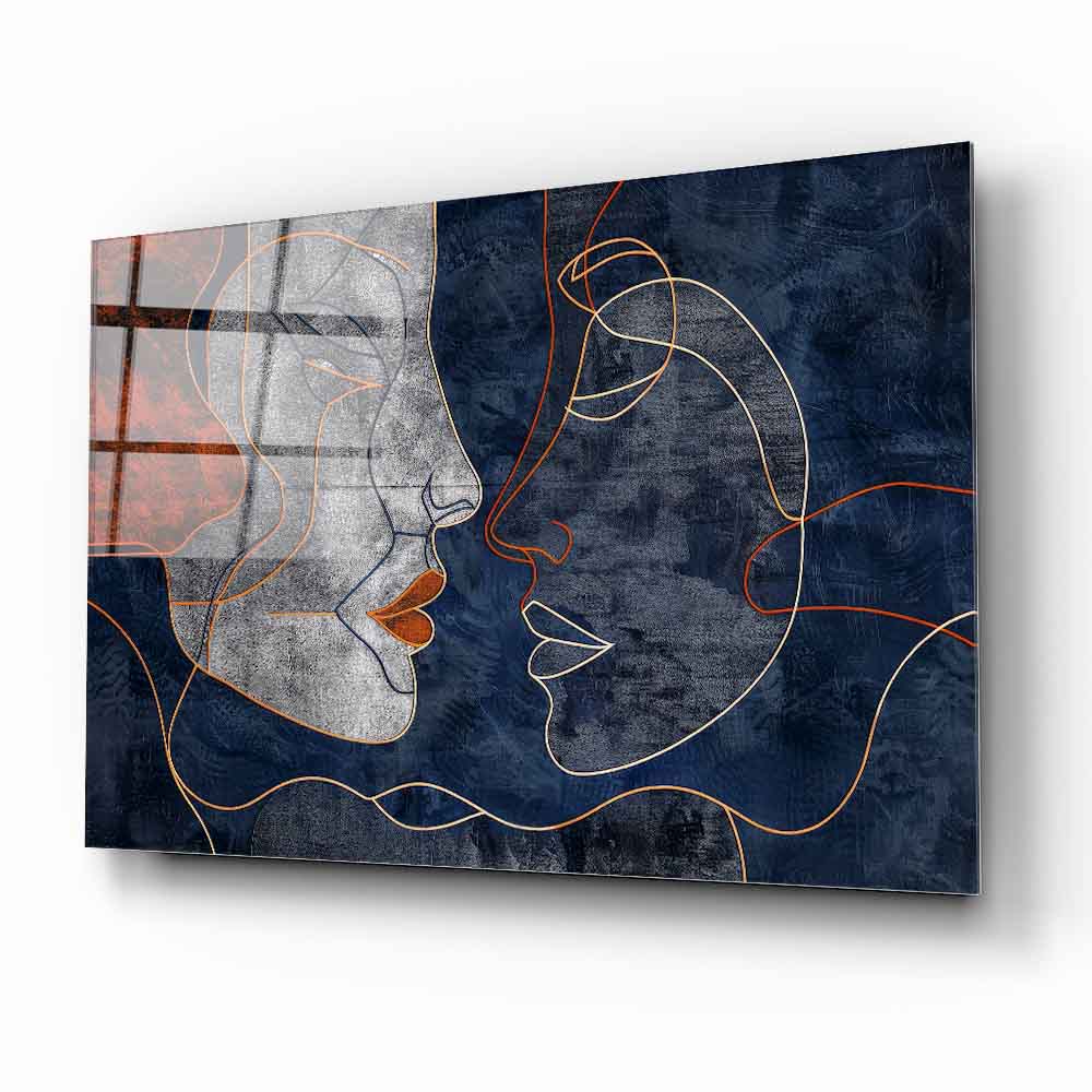 Minimal Yüzler Cam Tablo