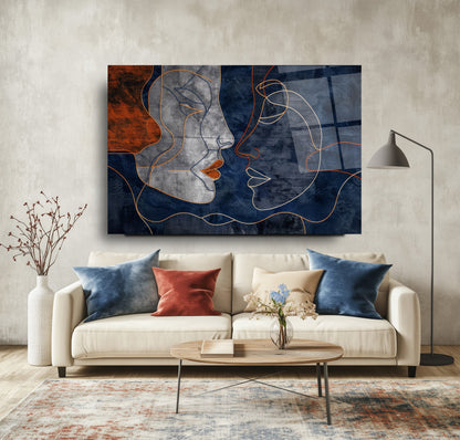 Minimal Yüzler Cam Tablo