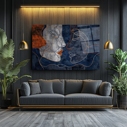 Minimal Yüzler Cam Tablo