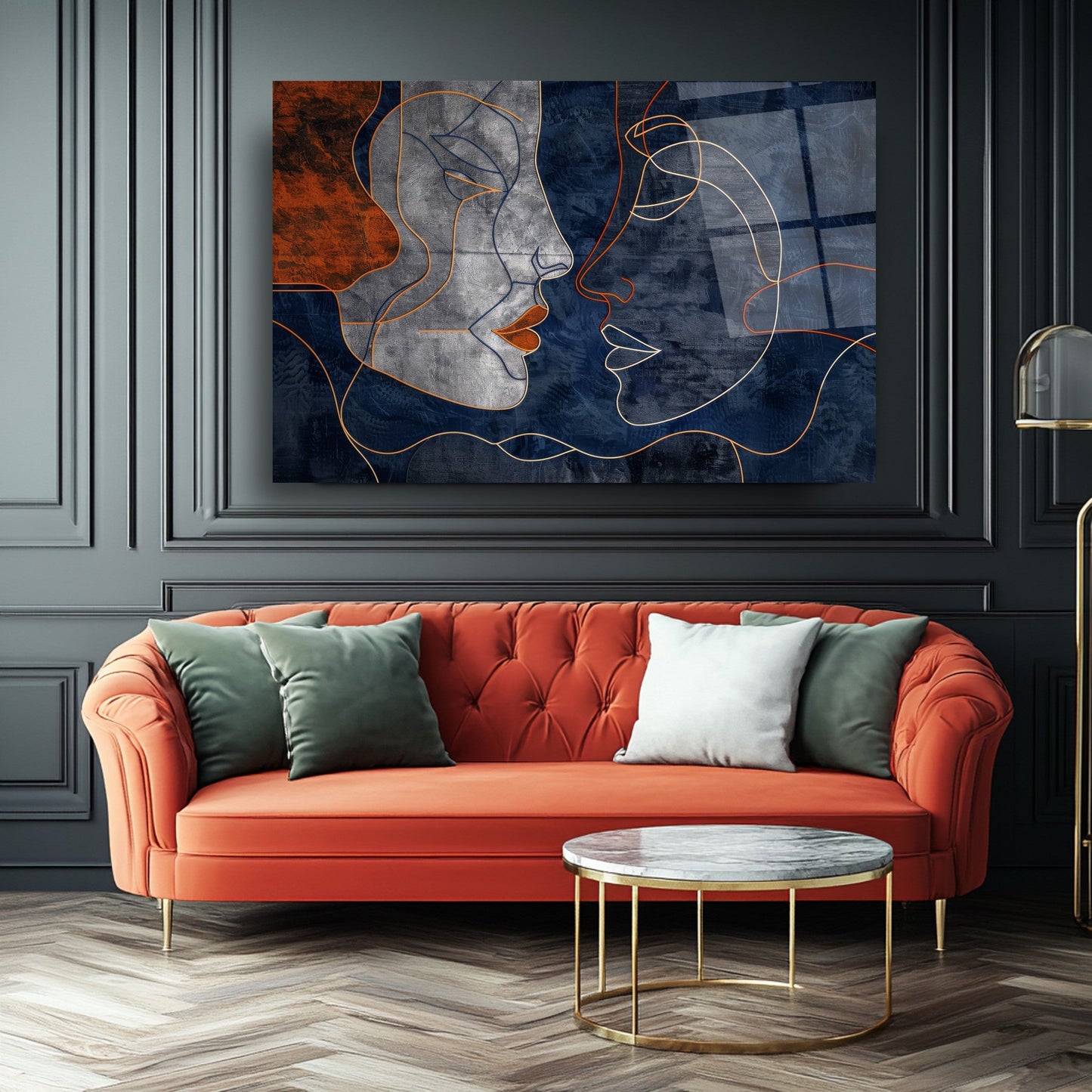 Minimal Yüzler Cam Tablo