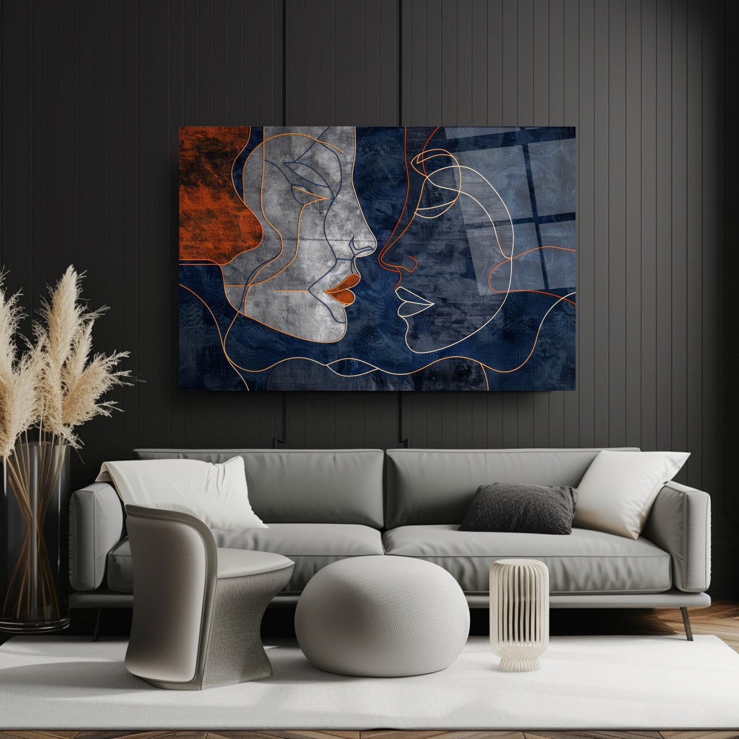 Minimal Yüzler Cam Tablo