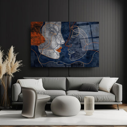 Minimal Yüzler Cam Tablo