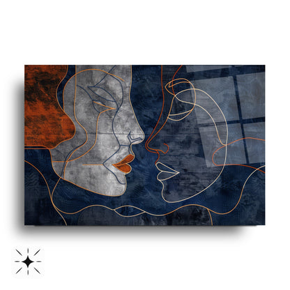 Minimal Yüzler Cam Tablo