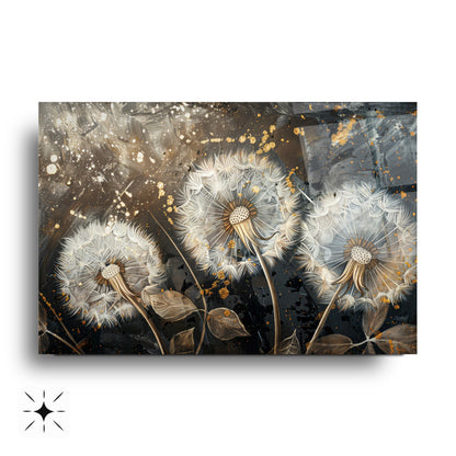 Gold Karahindibalar Cam Tablo