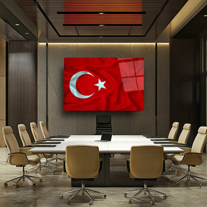 Dalgalı Bayrak Cam Tablo