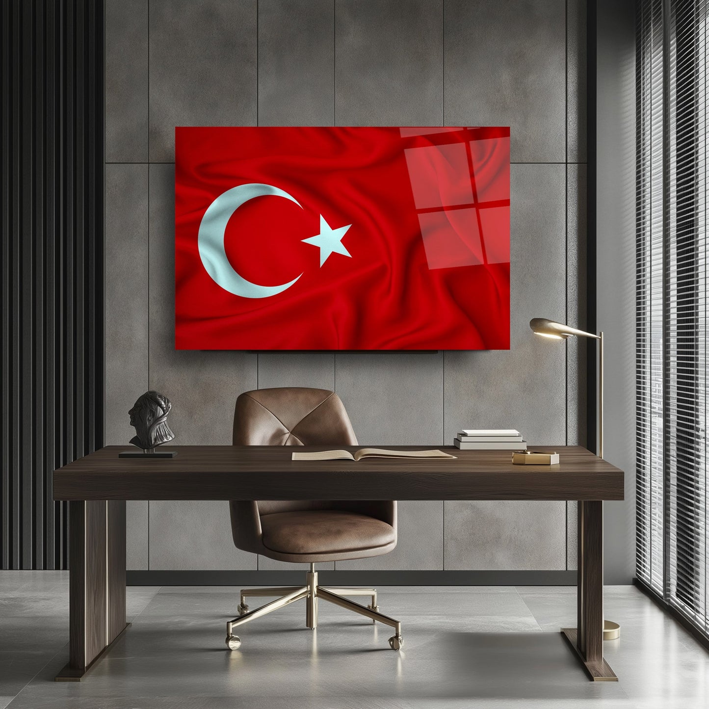 Dalgalı Bayrak Cam Tablo