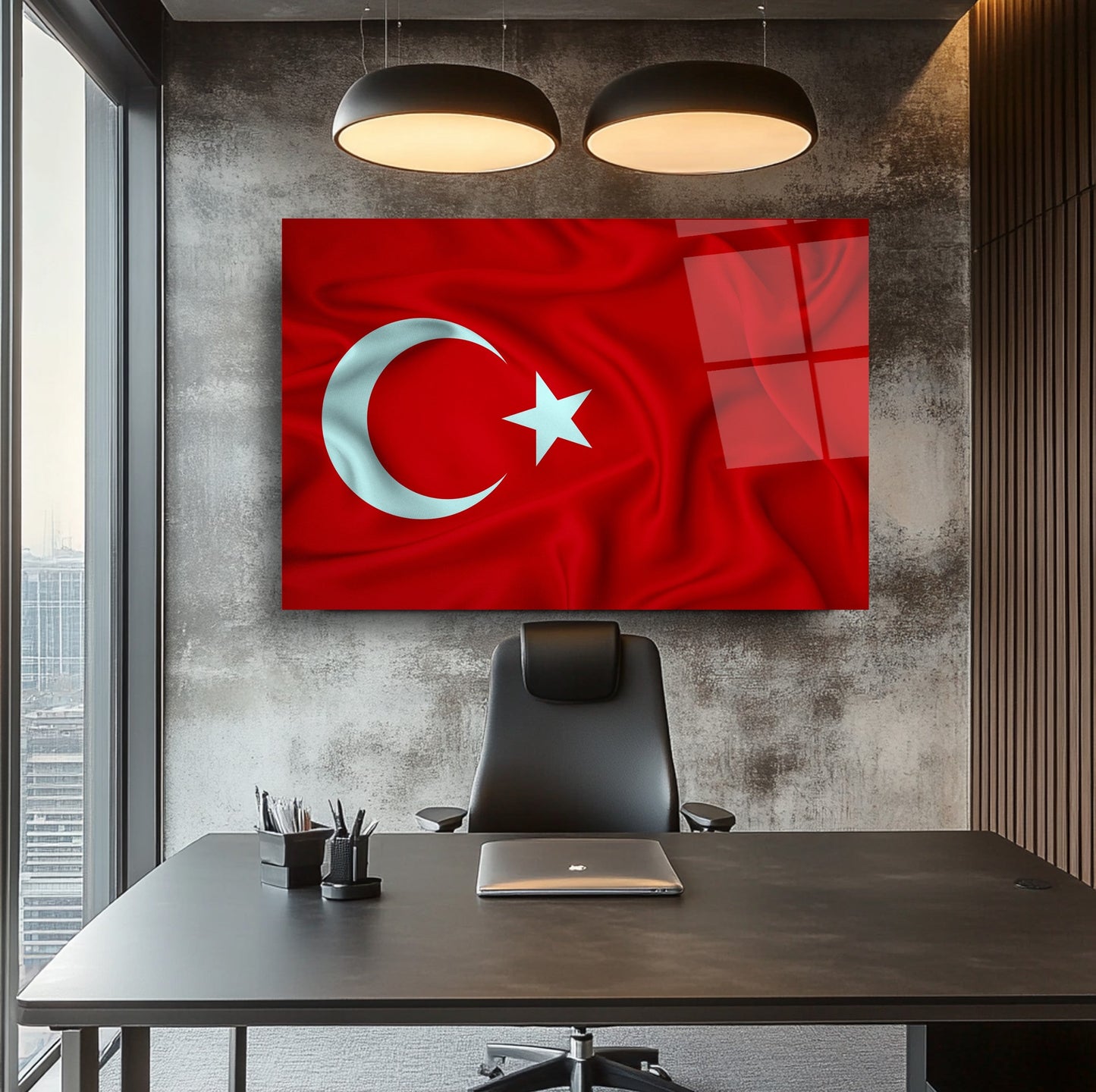 Dalgalı Bayrak Cam Tablo