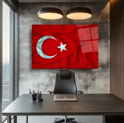 Dalgalı Bayrak Cam Tablo