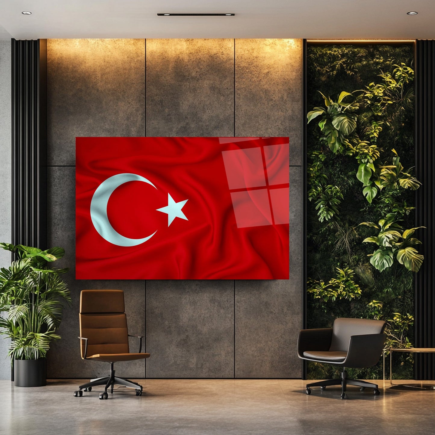 Dalgalı Bayrak Cam Tablo