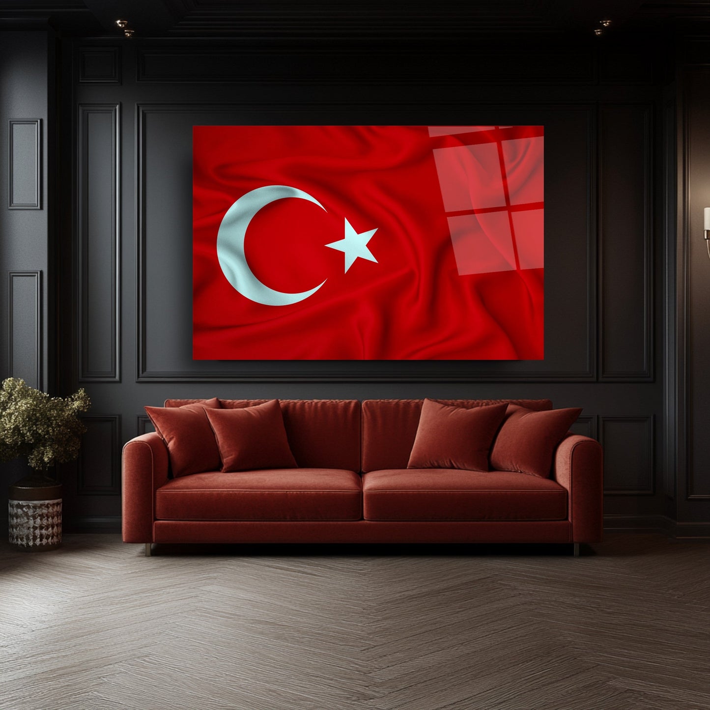 Dalgalı Bayrak Cam Tablo