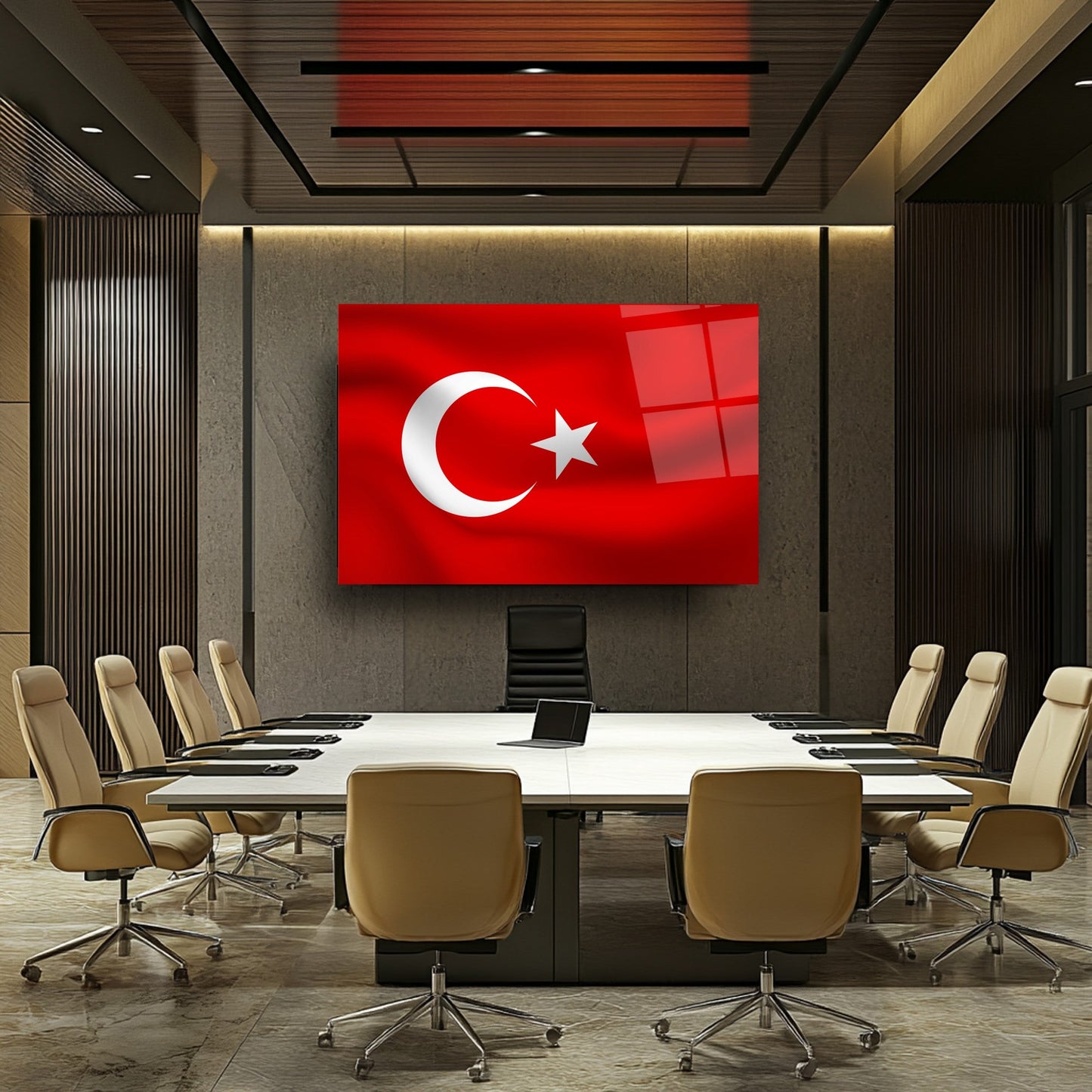 Dalgalı Bayrak Cam Tablo