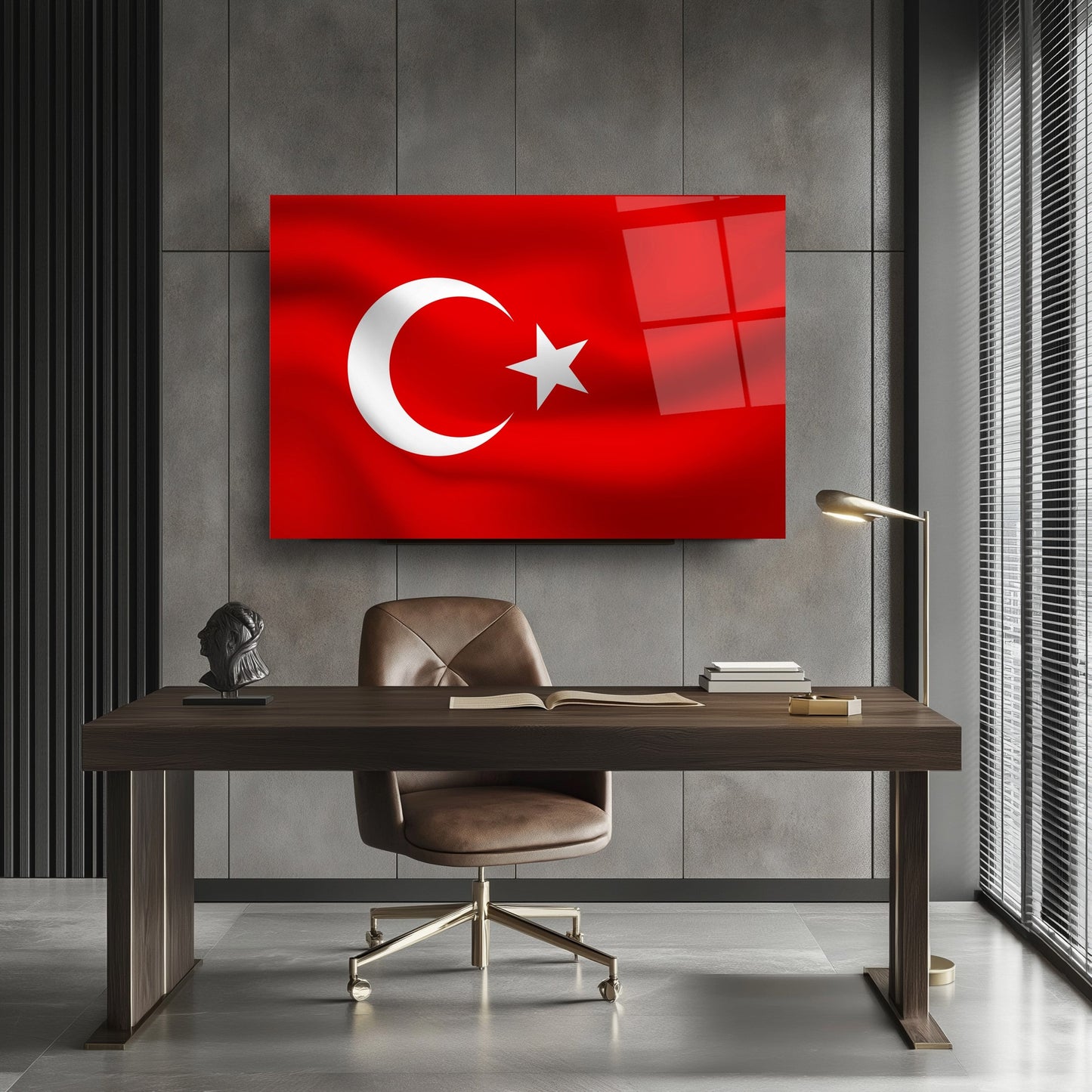 Dalgalı Bayrak Cam Tablo