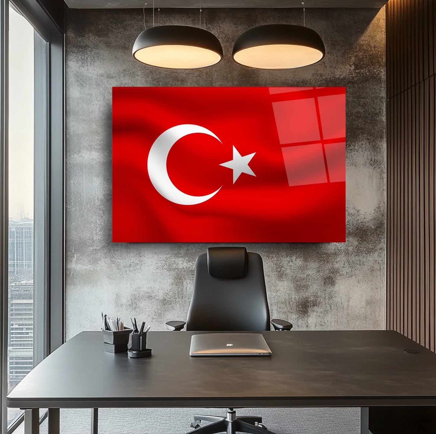 Dalgalı Bayrak Cam Tablo