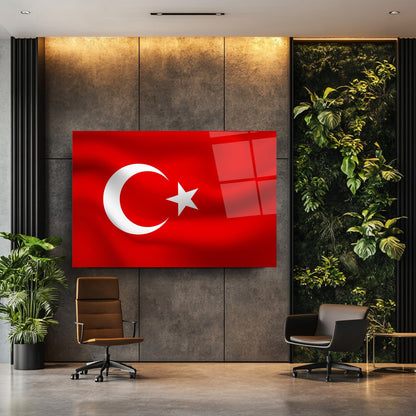 Dalgalı Bayrak Cam Tablo