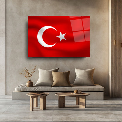 Dalgalı Bayrak Cam Tablo