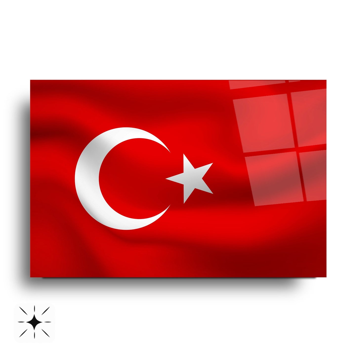 Dalgalı Bayrak Cam Tablo