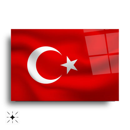 Dalgalı Bayrak Cam Tablo