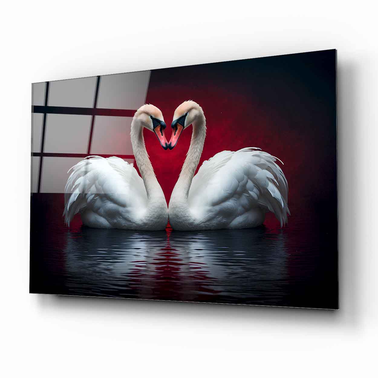 Çifte Kuğular Cam Tablo