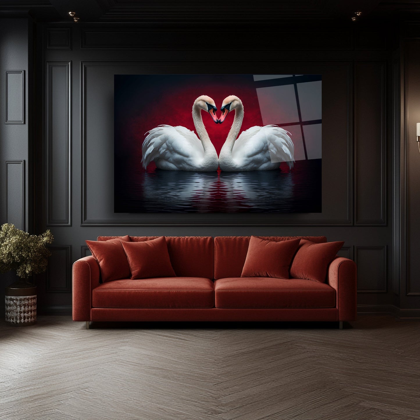 Çifte Kuğular Cam Tablo