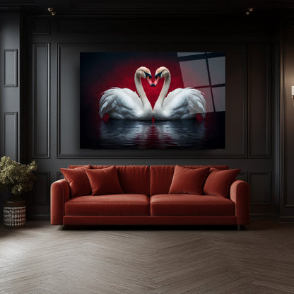 Çifte Kuğular Cam Tablo