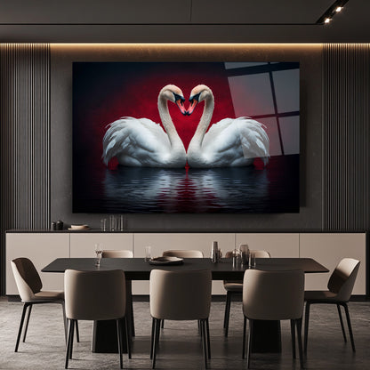 Çifte Kuğular Cam Tablo