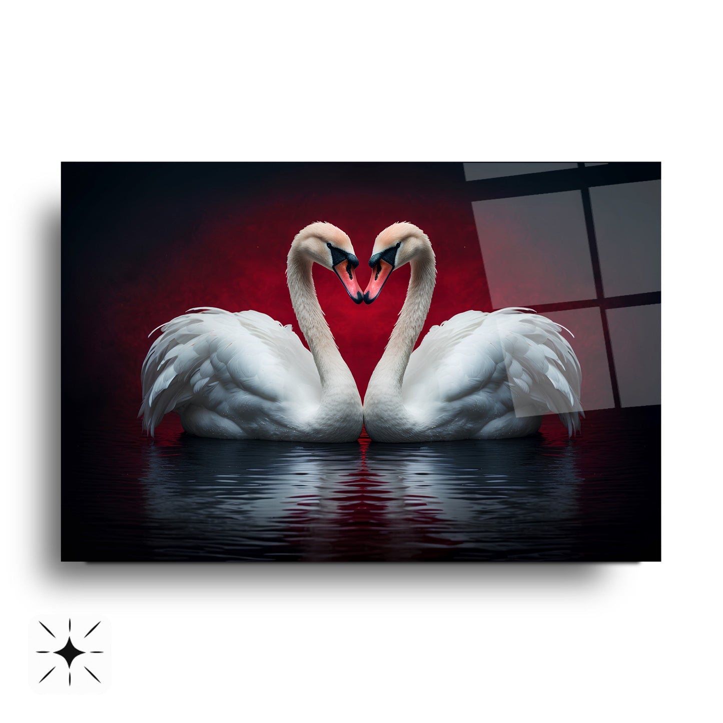 Çifte Kuğular Cam Tablo