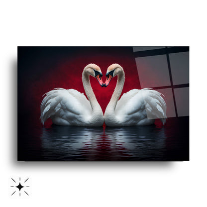 Çifte Kuğular Cam Tablo