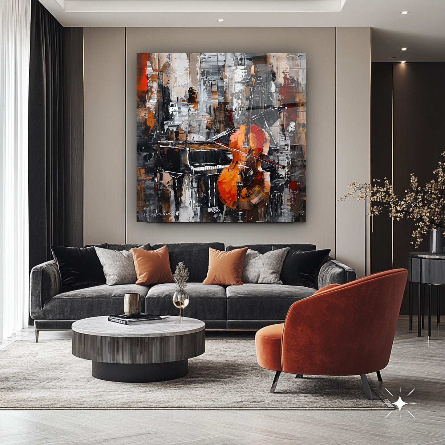 Müzik Temalı Cam Tablo