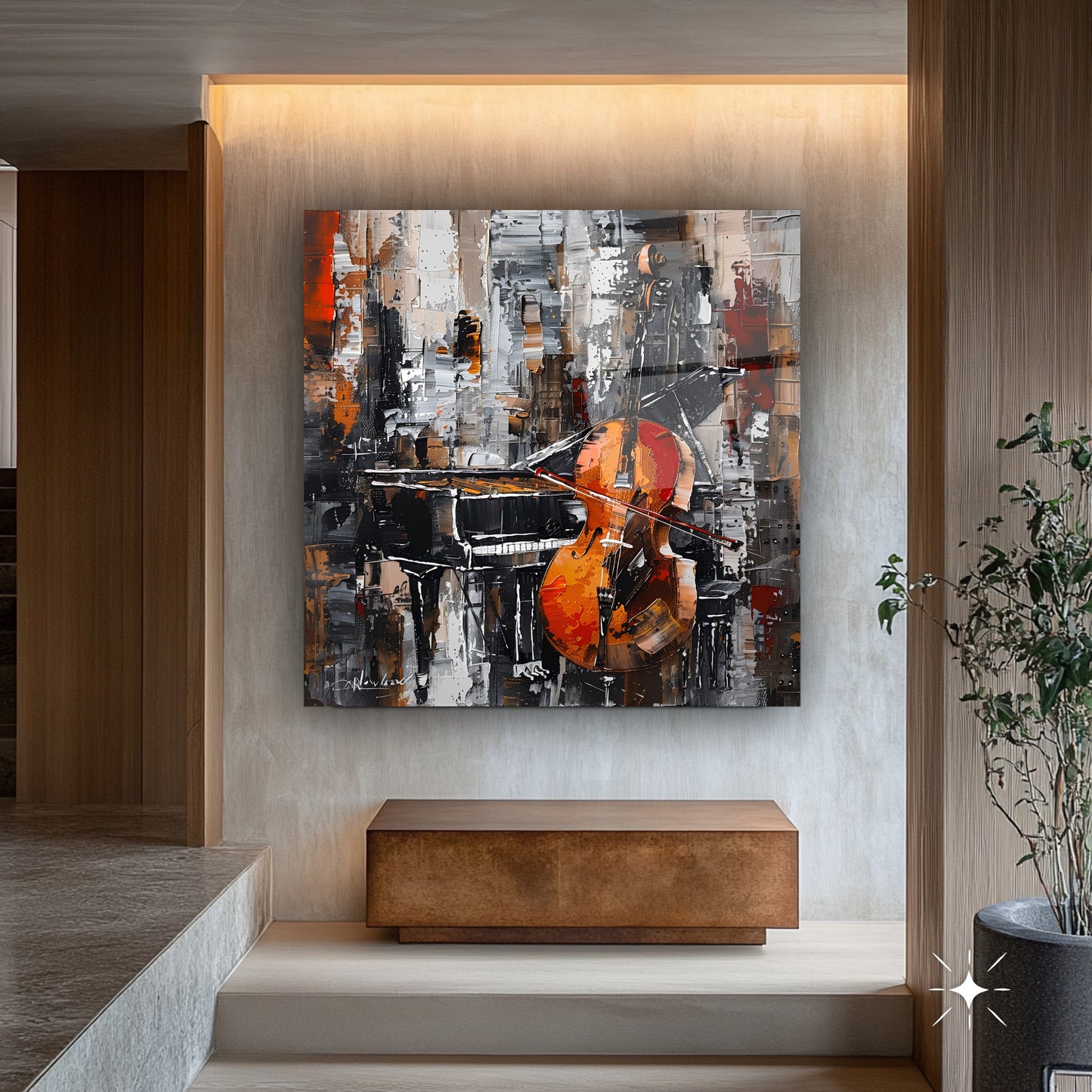 Müzik Temalı Cam Tablo