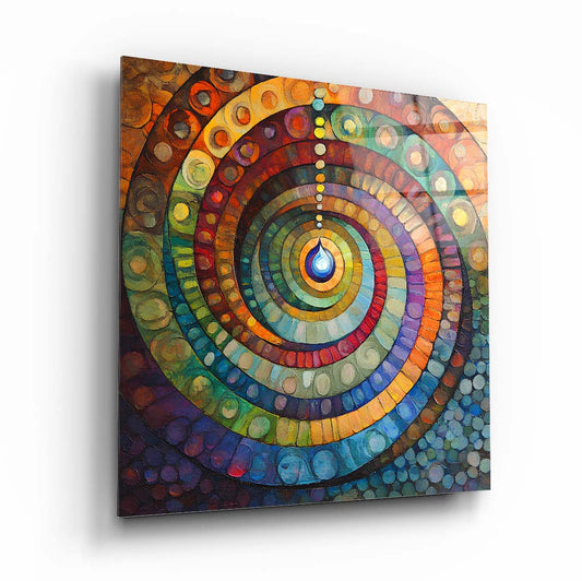 Renkli Soyut Spiral Cam Tablo