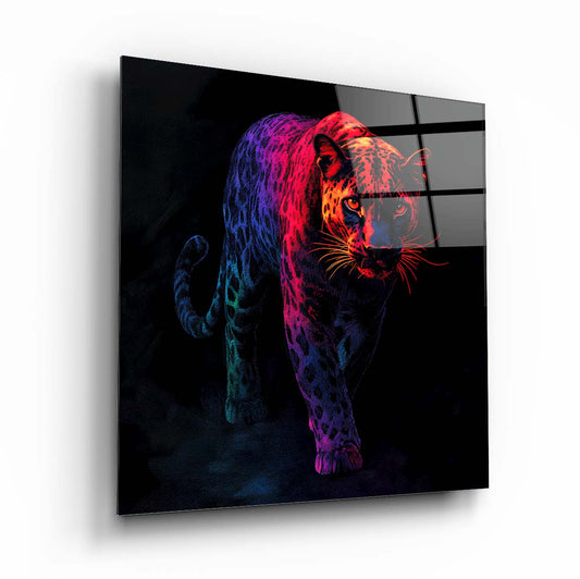 Neon Leopar Kare Cam Tablo