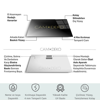 Melek Kanatları Cam Tablo