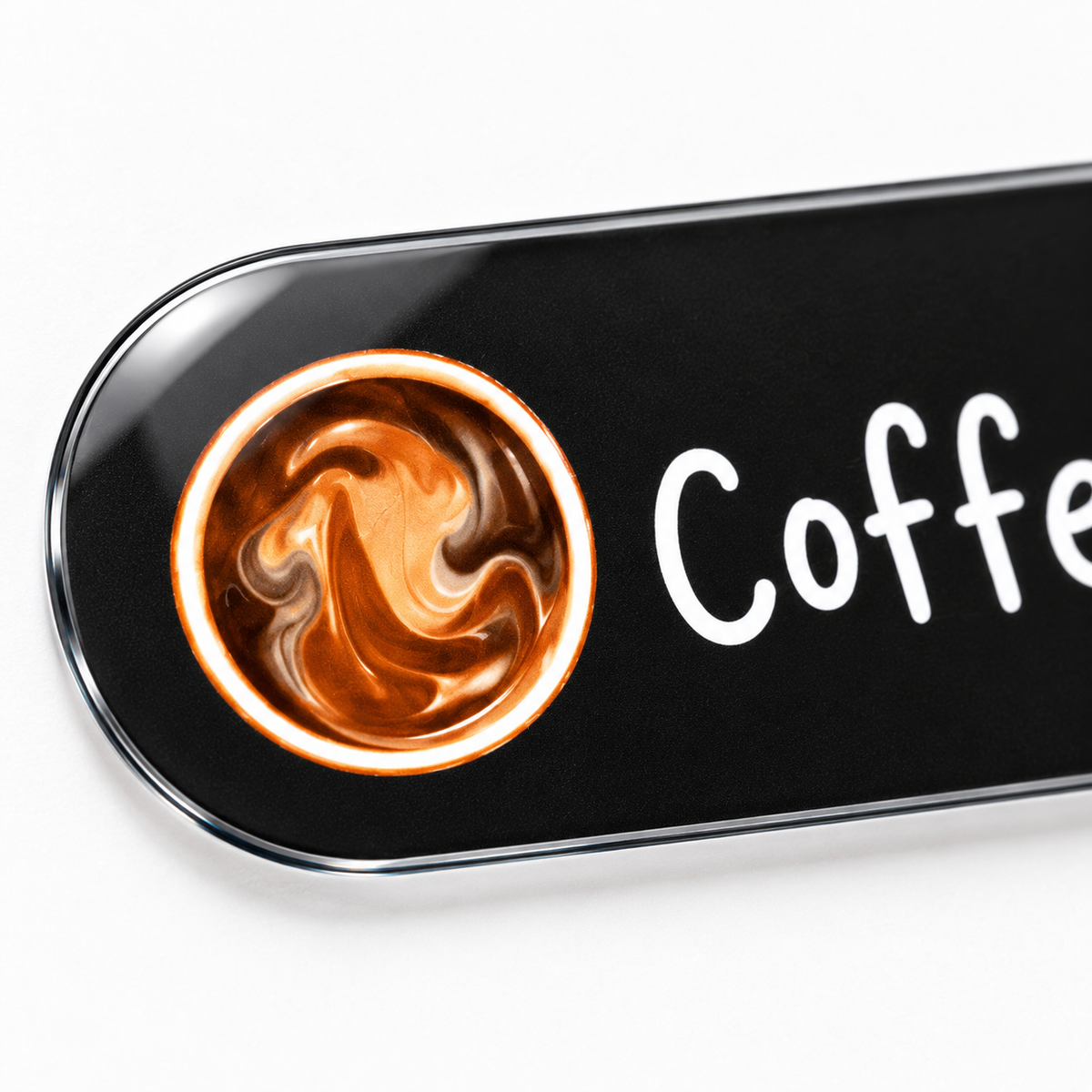 Coffee Araması — düz UV baskı makro detayı