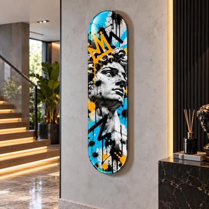 Grafiti Portre Dikey Skate Board Cam Tablo - Premium antre