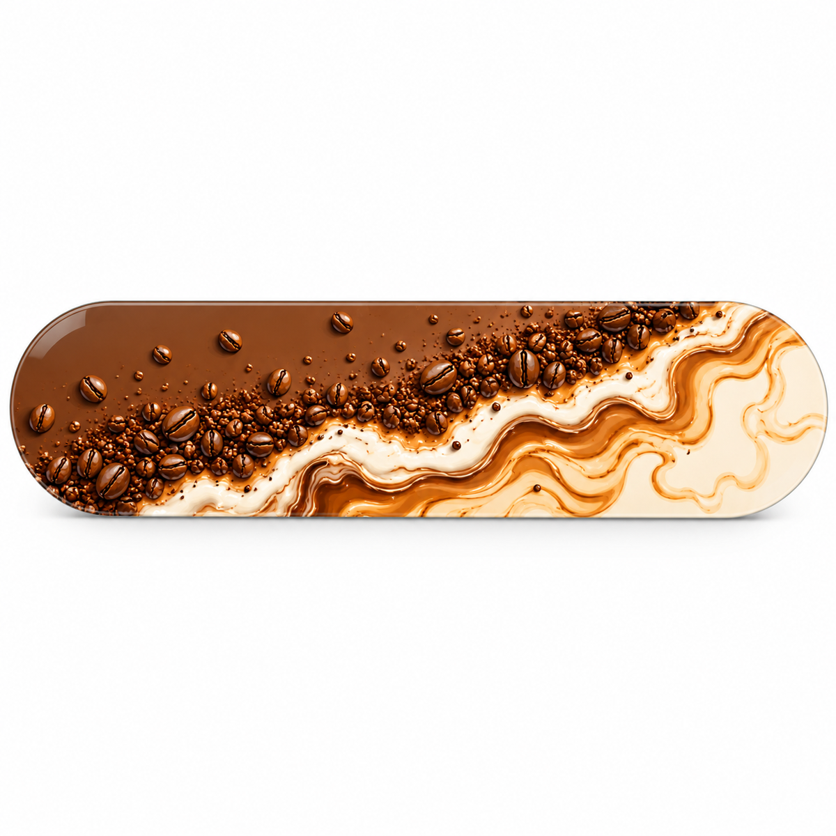 Karamel Dalgalar ve Kahve Çekirdekleri — beyaz zemin vitrin
