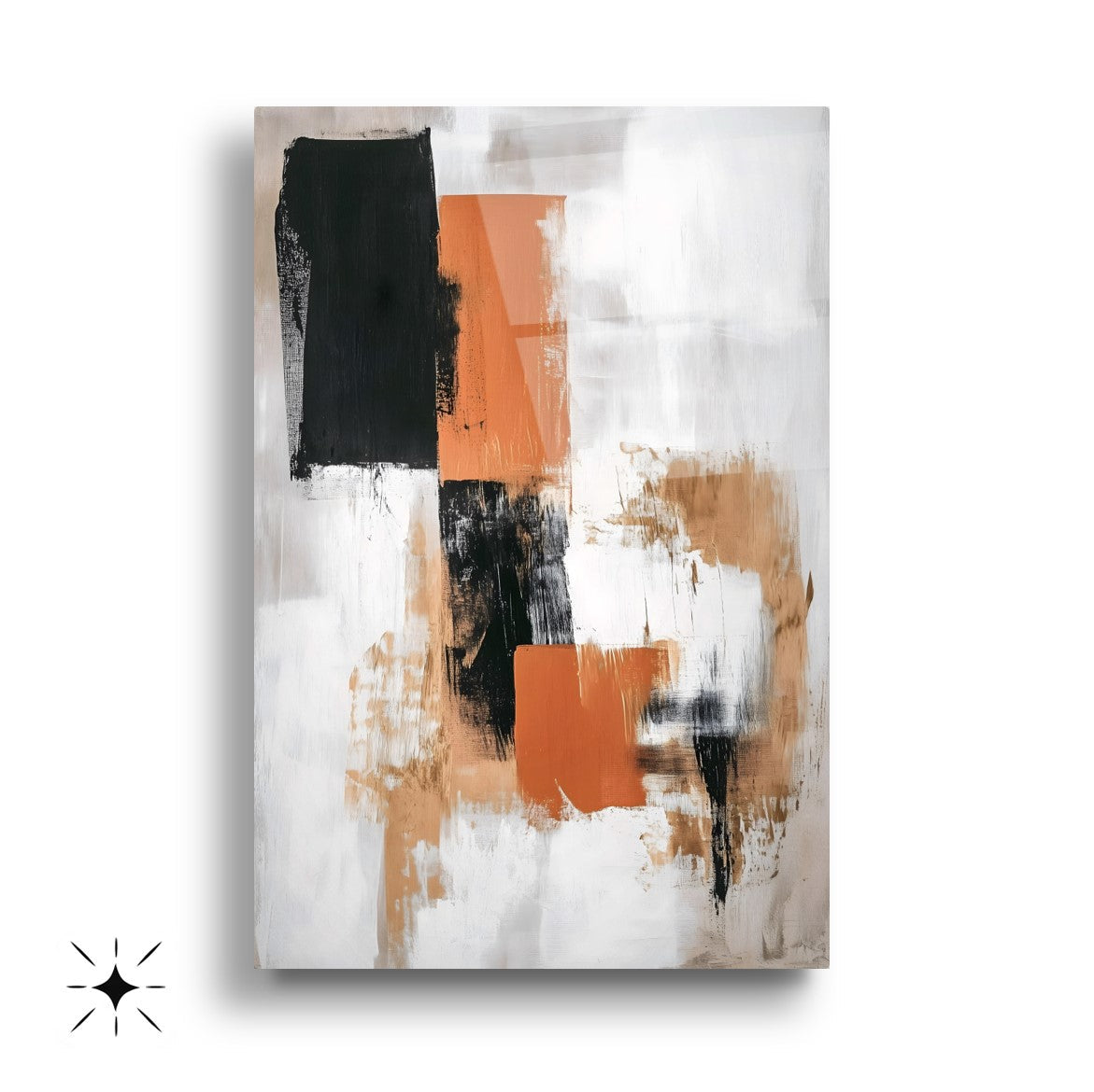 Soyut Renkler Üçlü Set Cam Tablo