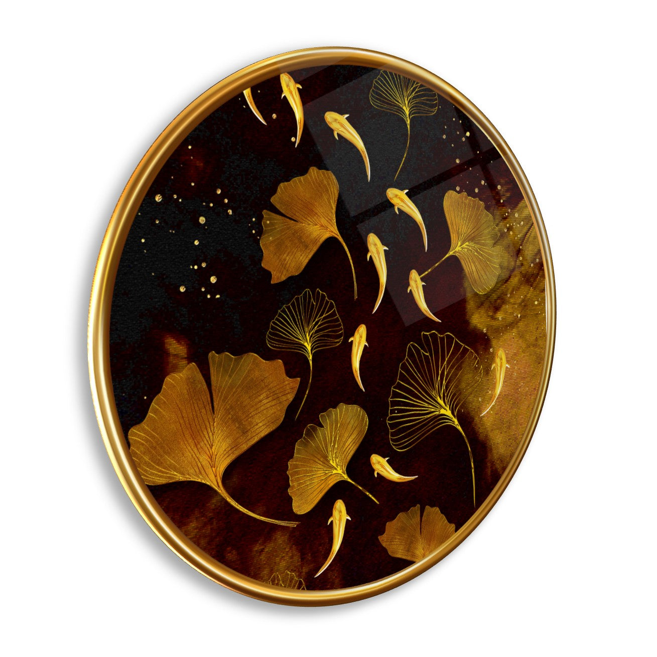 Gold Tema Yuvarlak Cam Tablo