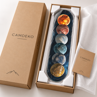 CAMDEKO güvenli paketleme - altı gezegenli kozmik Skate Board cam tablo