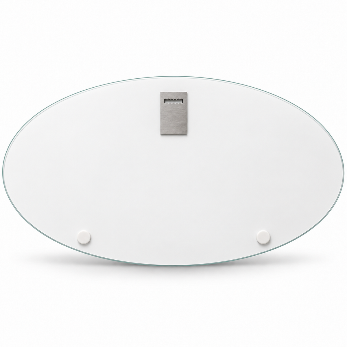 Beyaz arka yüz vidasız tek çelik askılı altın beyaz çiçekli ağaç oval yatay cam tablo