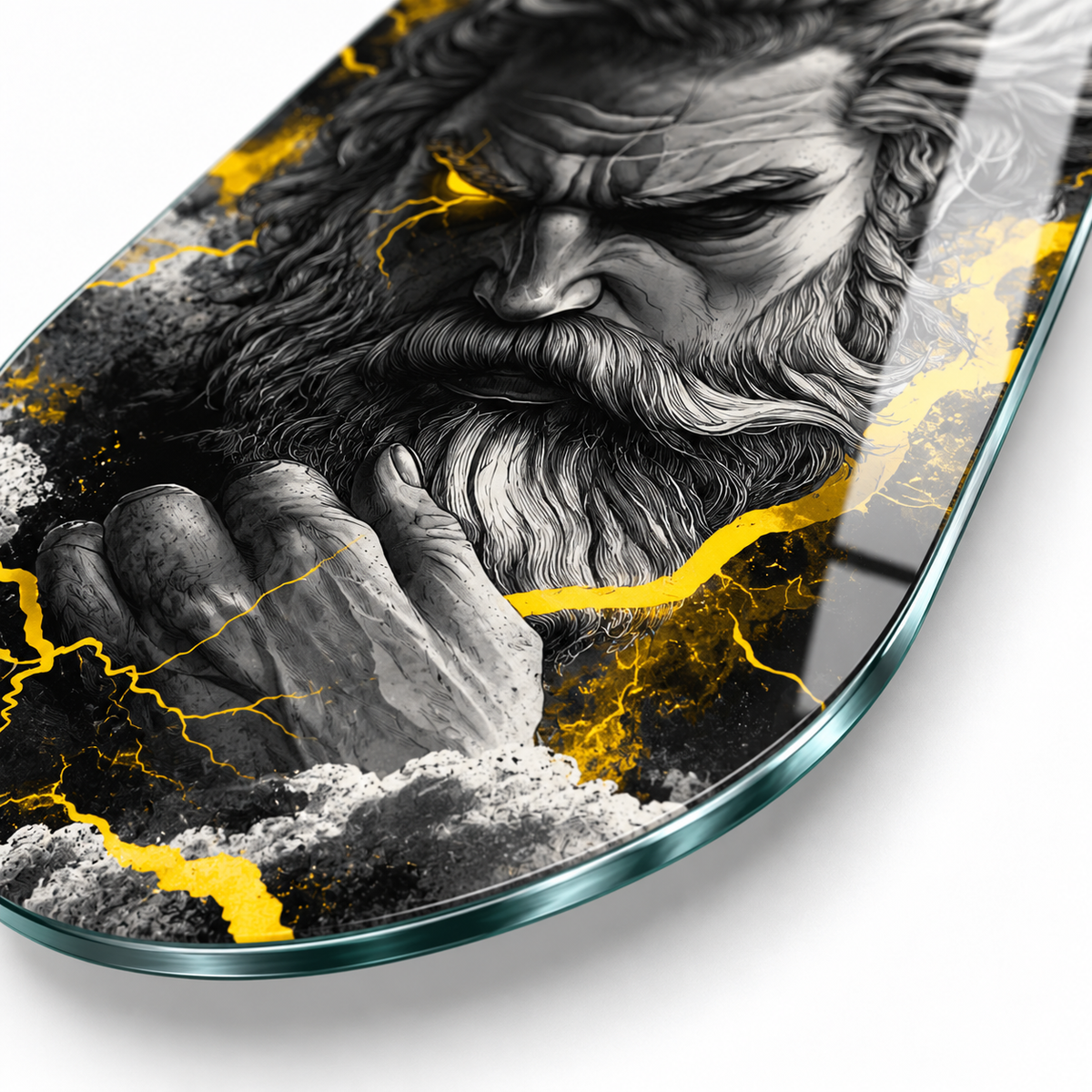 Altın şimşekli Zeus UV baskı detay görseli