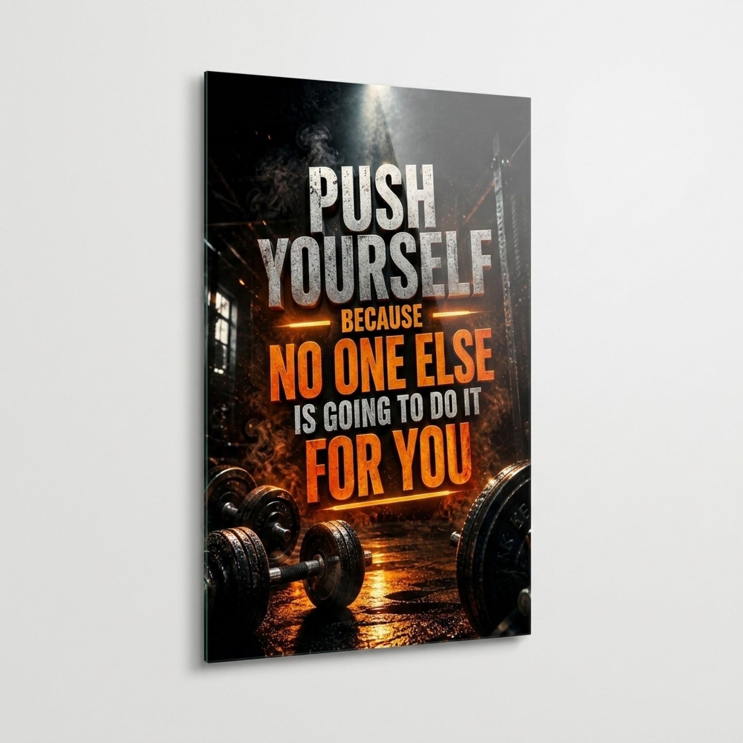 Push Yourself Motivasyon Tablosu Dikey Cam Tablo