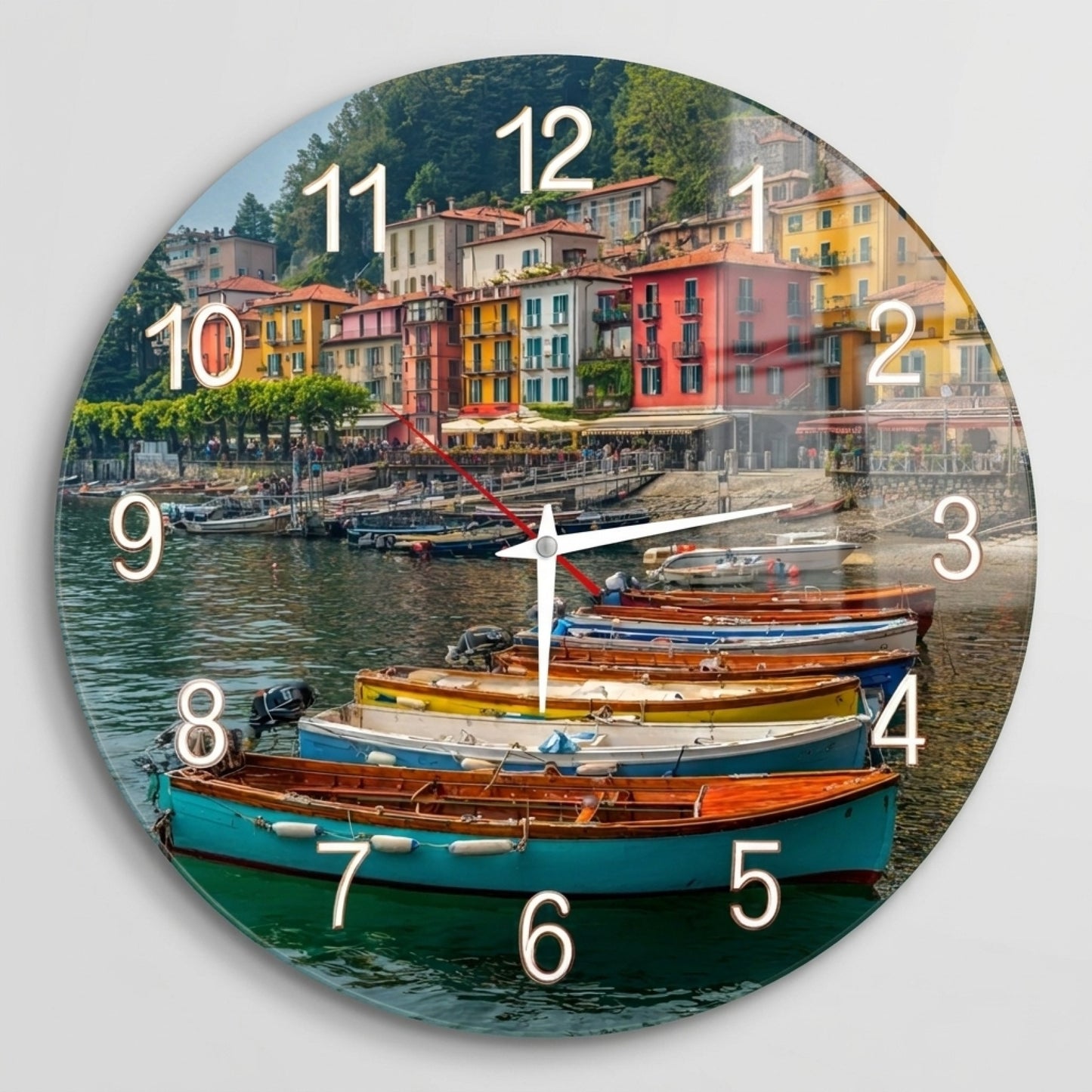 İtalya Varenna Manzaralı Cam Saat