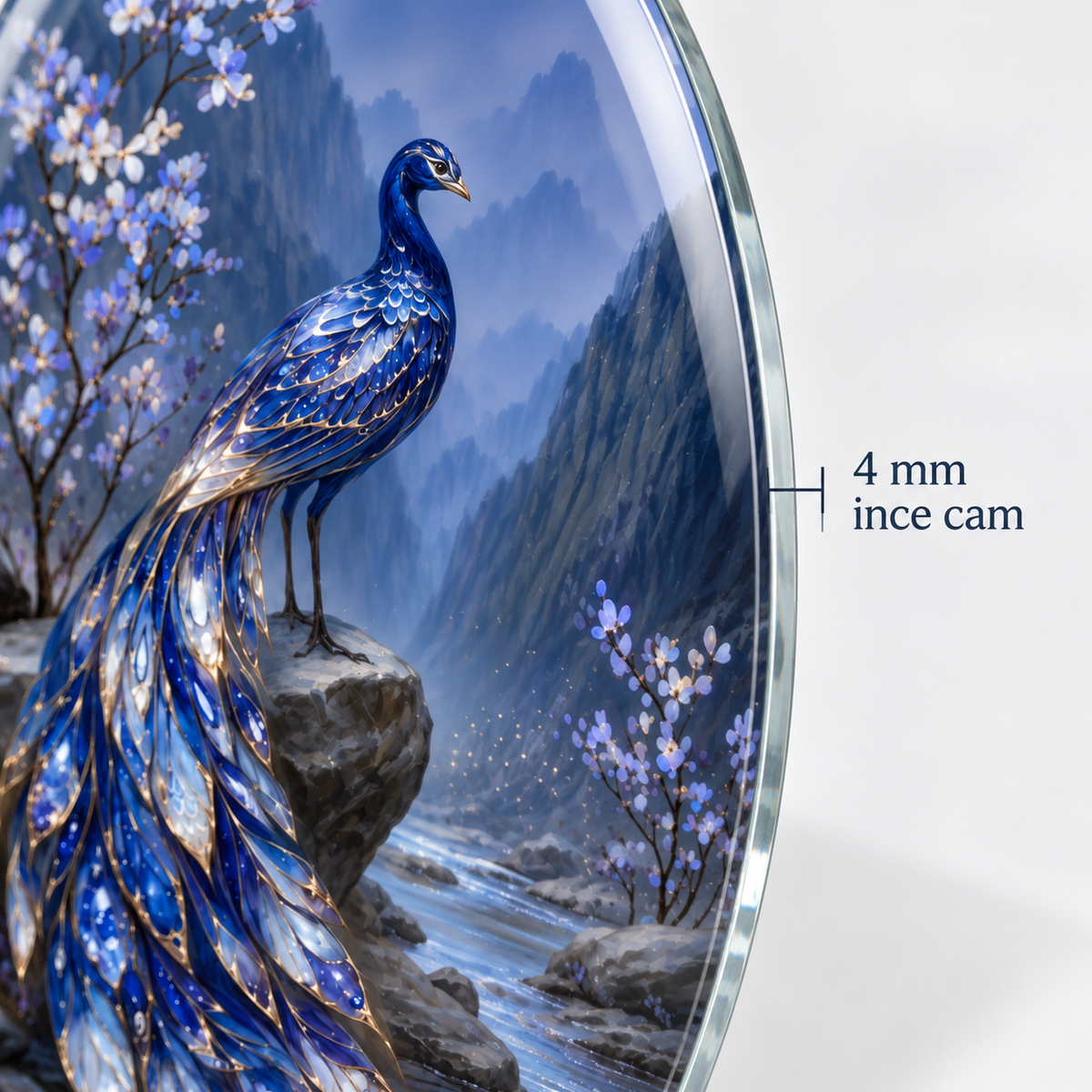 Safir Tavus Kuşu - 4 mm cam kenarı