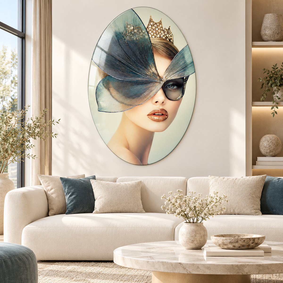 Taçlı ve Gümüş Fiyonklu Kadın - Premium salon
