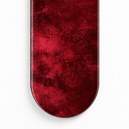 Bordo Zeminde Hilal ve Bozkurt Dikey Skate Board Cam Tablo – Yuvarlak cam kenar detayı