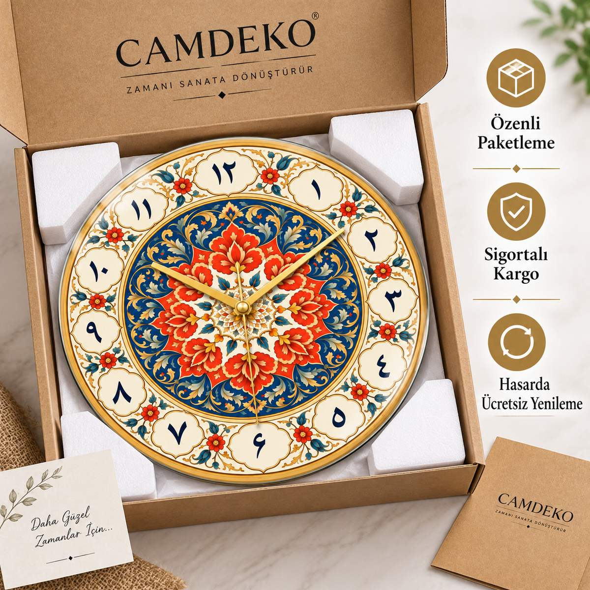 CAMDEKO özenli paketleme sigortalı kargo ve hasarda ücretsiz yenileme