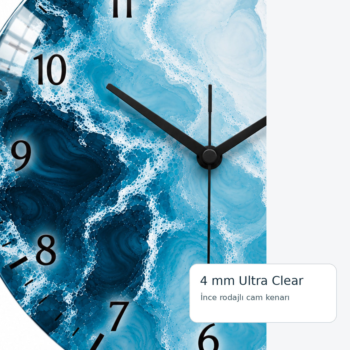 4 mm Ultra Clear temperli cam ince rodaj kenarı
